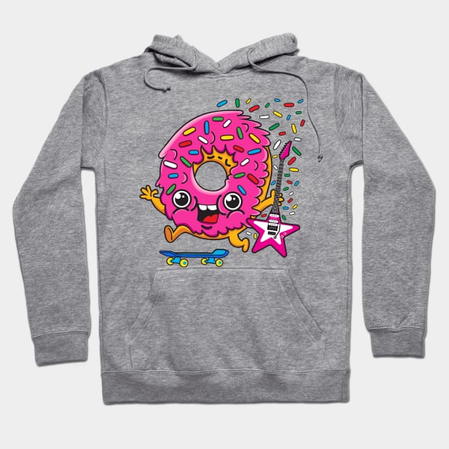 Skater Donut Rocks! Hoodie by Plushism